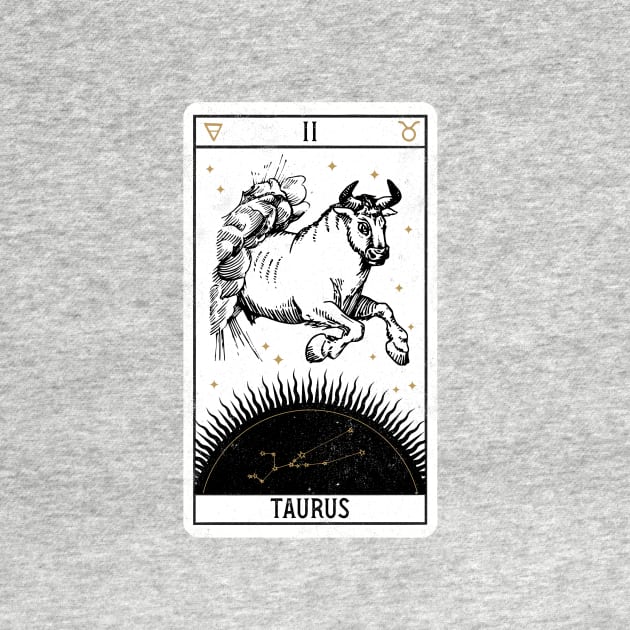 Taurus Distressed Goth Tarot Zodiac Sign by Nemons